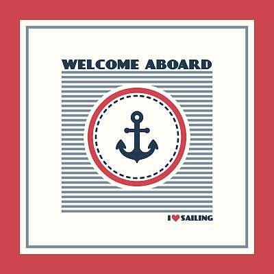 带锚航海旗帜图片下载