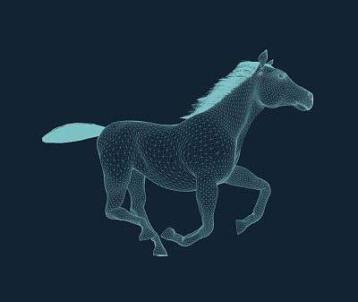 马奔跑的插图素材图片