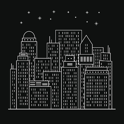夜现代城市线条艺术图片下载