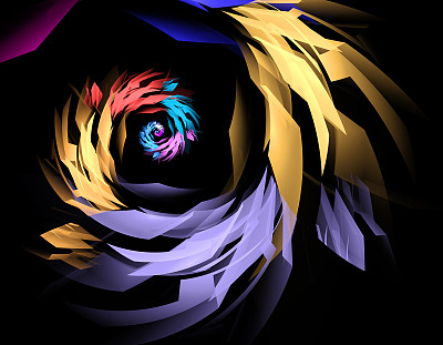 彩色抽象分形插画图片下载