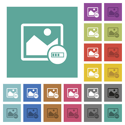 图像处理方形平面多色图标图片下载