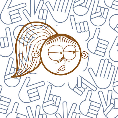 矢量图形彩色绘制的个性脸，美丽的女性与时尚的发型。社交网络主题插画。人类情感的想法。图片下载