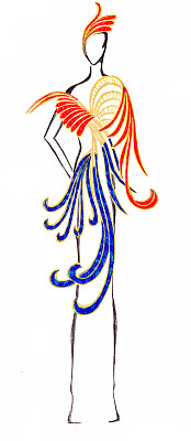 羽毛晚礼服的创作素材图片