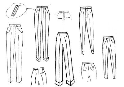 女裤的收尾细节图片下载