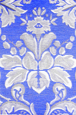 蓝色复古织物与金色装饰图片下载