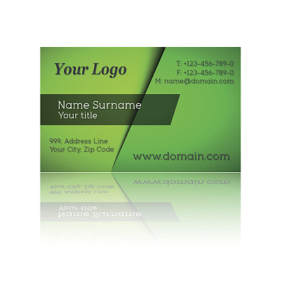 矢量插图的现代绿色名片图片下载