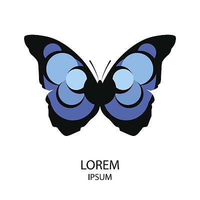 抽象图标的蝴蝶在明亮的颜色在白色的背景。矢量插图。图片下载