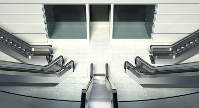 商场和自动扶梯，购物的概念图片下载