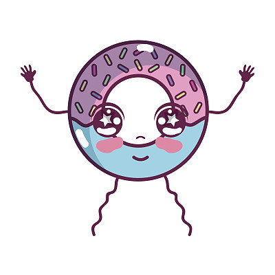 可爱的快乐甜甜圈甜点图片下载