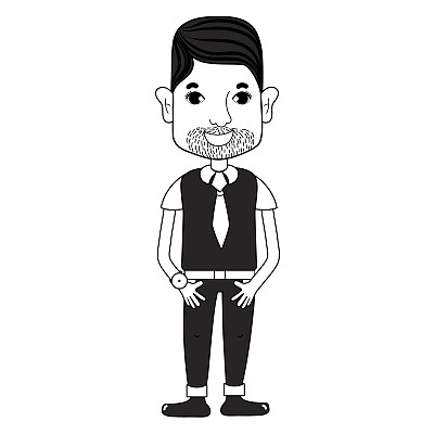 有胡须和发型的轮廓男人图片下载