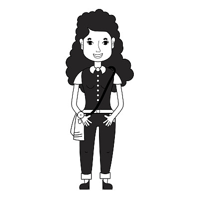 轮廓女人的发型和休闲的衣服图片下载