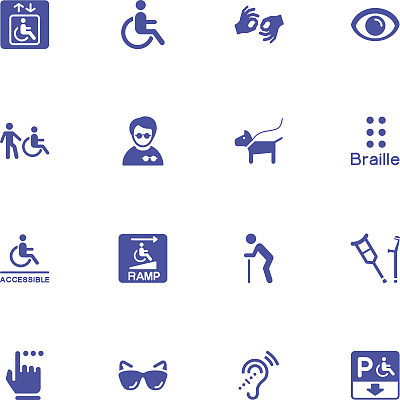 残疾矢量图标图片下载