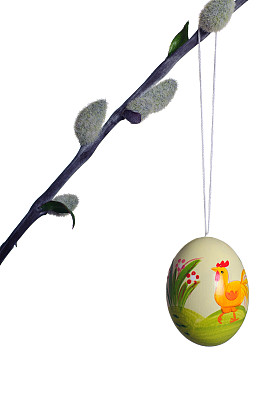 小树枝上的复活节彩蛋图片下载