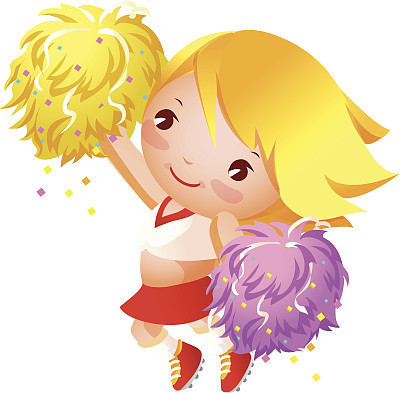 穿着制服拿着球棒的女孩拉拉队长图片下载