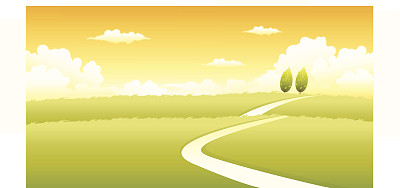 绿色景观上的弯曲小径图片下载