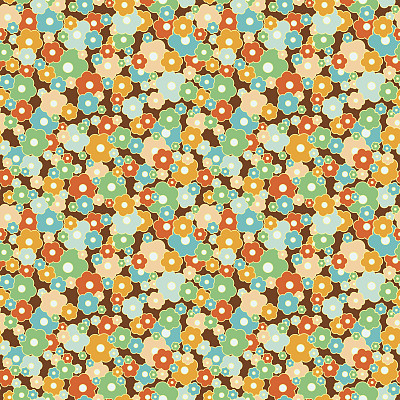 复古菊花无缝图案素材图片