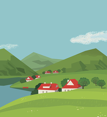 夏天的乡村景观图片下载