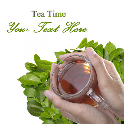 下午茶时间与复印空间图片下载