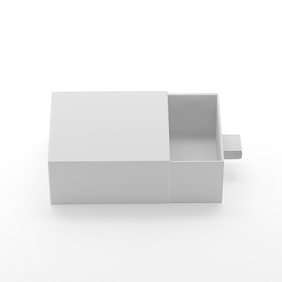 优雅的方形滑动礼盒上的白色背景图片下载