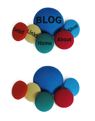 织物按钮的横幅和标签图片下载