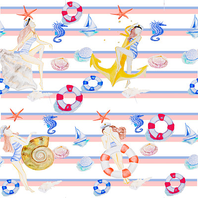 水彩画女孩图片下载