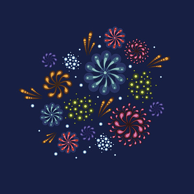 节日烟花插图图片下载