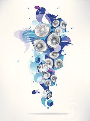 带有低音炮的抽象音乐背景图片下载