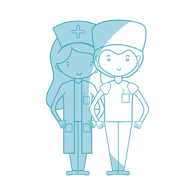 剪影医生和护士帮助人们图片下载