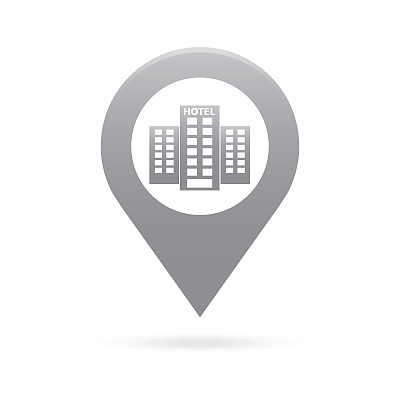 酒店地图指针图标标记GPS位置旗符号图片下载