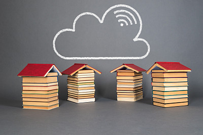 以书籍为知识源泉的E-Learning教育理念图片下载