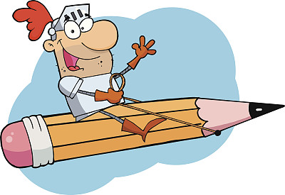 自由职业者骑士骑着一个大的背景铅笔图片下载