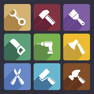 工作工具平面图标设置13图片下载