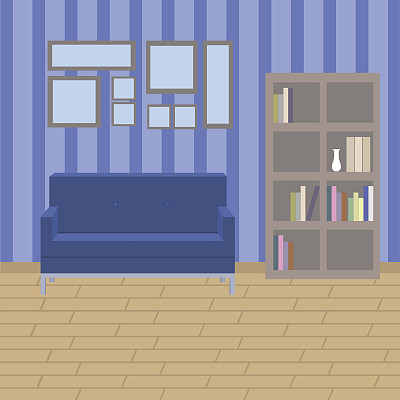 平面设计客厅内部矢量素材图片