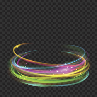 五光十色的火环闪烁着光芒素材图片