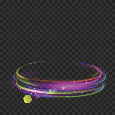 五光十色的火环闪烁着光芒素材图片