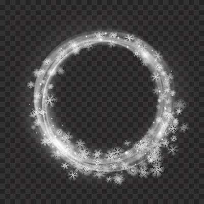 闪闪发光的白色光环和雪花图片下载