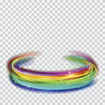 五光十色的火环闪烁着光芒素材图片