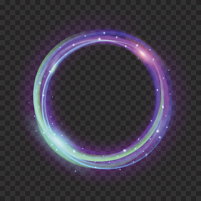 五光十色的火环闪烁着光芒素材图片