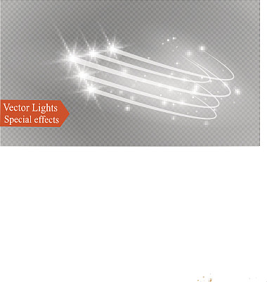 抽象矢量发光魔术星光效果由霓虹模糊产生的曲线图片下载