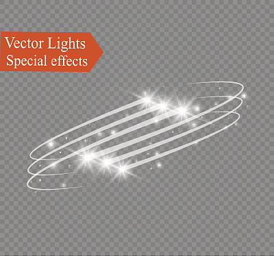 抽象矢量发光魔术星光效果由霓虹模糊产生的曲线素材图片