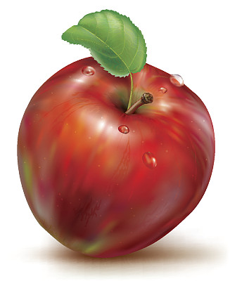 矢量红苹果在白色的背景图片下载