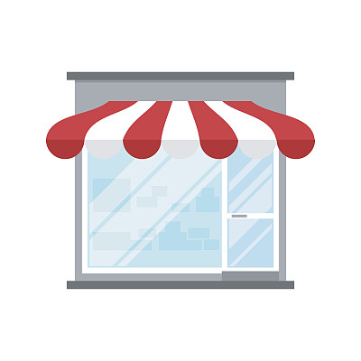 店铺建筑矢量插图图片下载