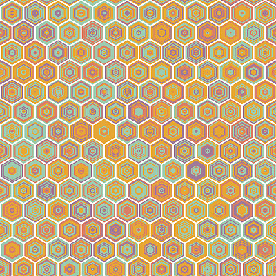 矢量抽象彩色蜂窝无缝图案素材图片