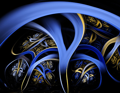 彩色抽象分形插画图片下载