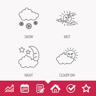 天气、雾和雪图标图片下载