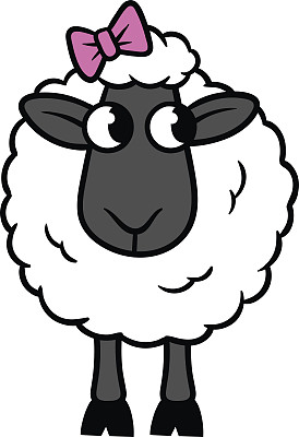 卡通羊与弓矢量插图图片下载