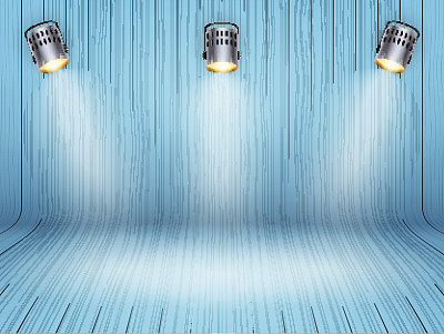 弯曲的木制背景与聚光灯图片下载