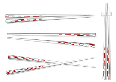 筷子。设置配件寿司孤立的白色背景图片下载