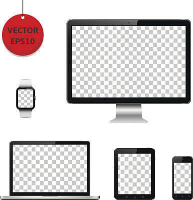 技术设备和带有透明屏幕的电子产品素材图片