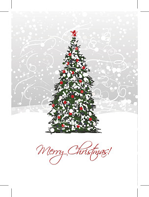圣诞树，明信片设计图片下载
